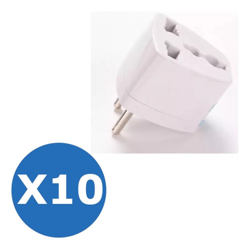 Imagen 2 de 3 de Pack 10 Adaptador Enchufe Americano Europeo A Nacional