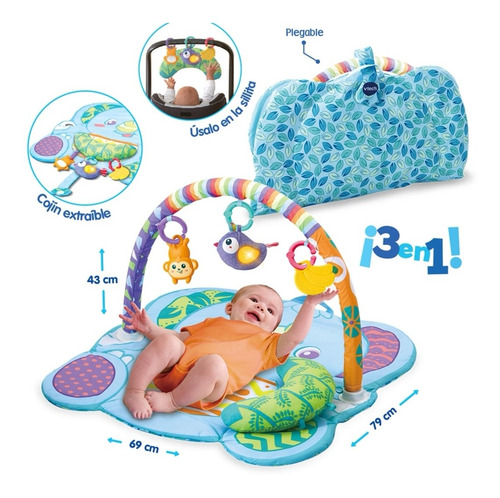 Gimnasio Y Mantita Para Bebe 3 En 1 Vtech Baby Luz Y Sonido