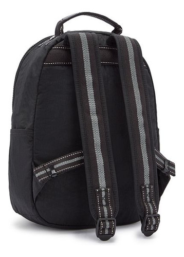Mochila Kipling Seoul S True Black, negra, diseño de tela lisa