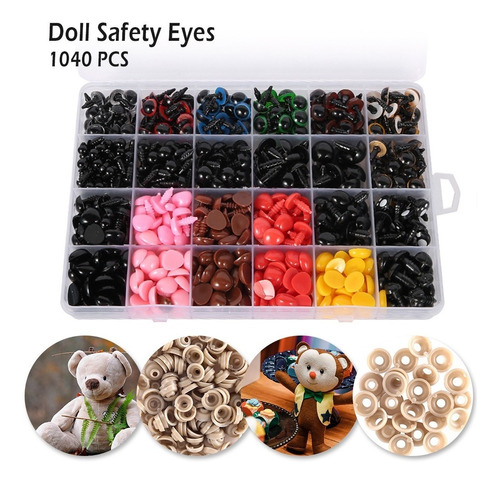 Imagen 1 de 7 de Set Ojos Y Nariz De Seguridad 1040 Piezas Incluye Caja