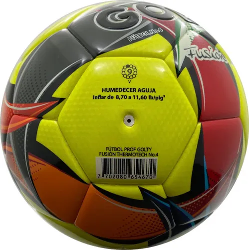 Balon Fútbol Golty Profesional Fusion Thermotech T654670 N 4 Color Amarillo