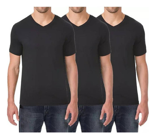 Pack 3 Polos Cuello V Para Hombre De 100% Algodón