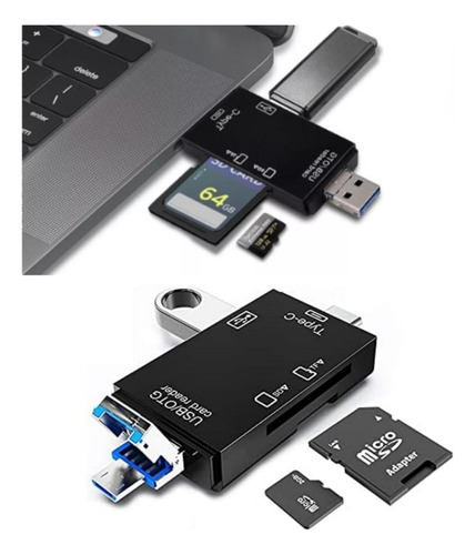 Adaptador 3 En 1 Lector Tarjetas Sd Y Micro Sd, 2.0 Usb