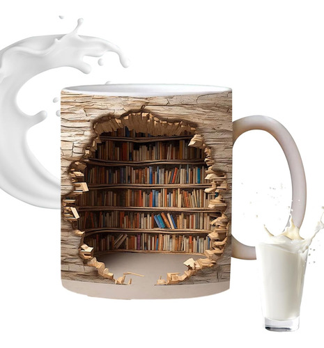 Taza De Estantería 3d, Taza De Estantería De Biblioteca