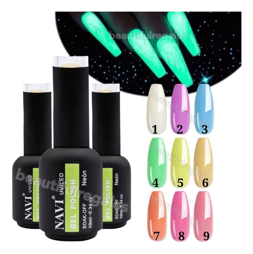 Esmalte Semipermanente Navi Neon Uv Led 10ml Colores  