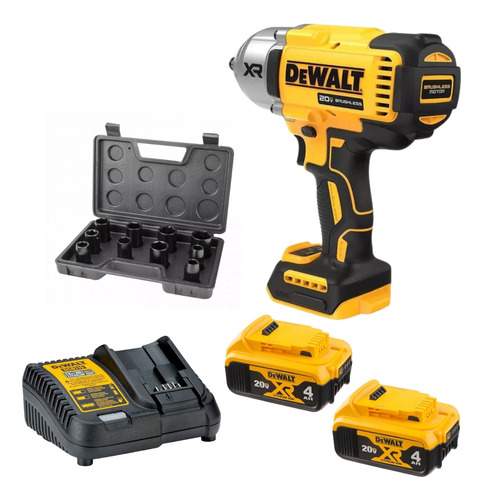 Chave De Impacto Dewalt Dcf900 C/ Bat 4 Ah Carreg E Soquete