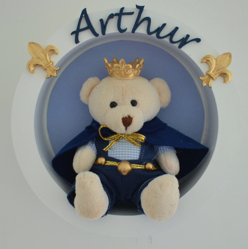 Nicho Rei Luxo Urso Coroa Redondo Maternidade Príncipe Bebê