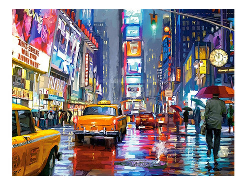 Kit Pintura Por Números Sin Bastidor New York City 30x40 Cm