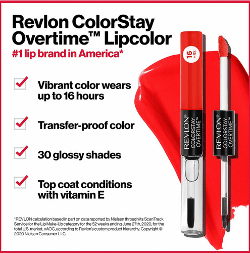 Revlon Colorstay Overtime 16hrs. Lip Color Doble, Fórmula Im