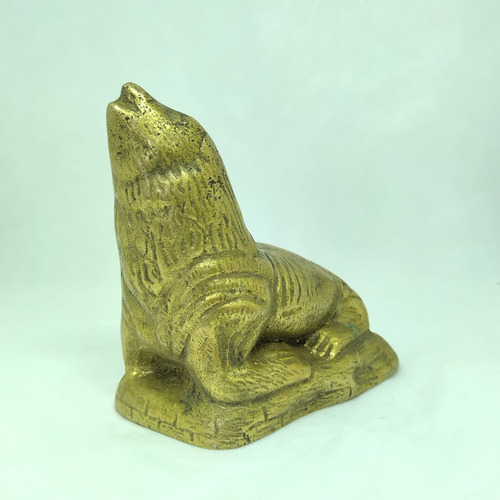 Figura Estatuillas Lobo Marino De Bronce (Usado)