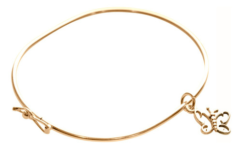 Pulseira Bracelete Rígido Prata 925 Dourada 18k - Borboleta 