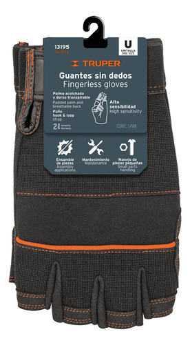 Guantes De Uso Automotriz Sin Dedos Truper 13195
