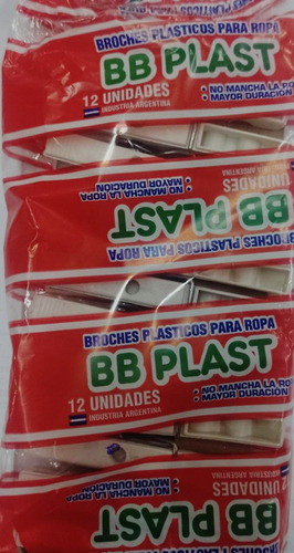 Imagen 1 de 1 de Broches De Plastico Bb Plast 12unid Pack 10 Paquetes