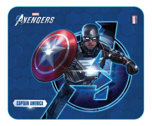 Mouse Pad Capitán América Licencia Oficial Marvel Original Negro