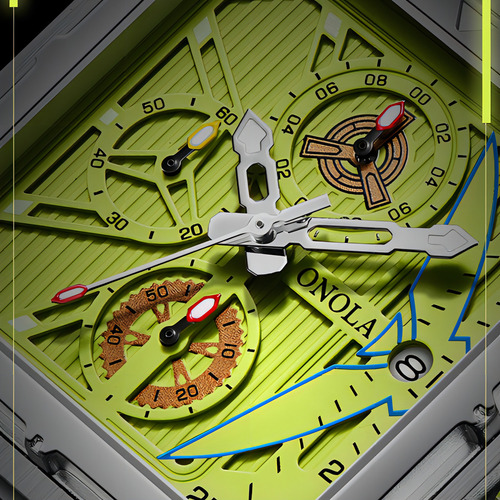 Reloj Cronógrafo Cuadrado Con Calendario De Cuarzo Onola Color Del Bisel Rose Black Black