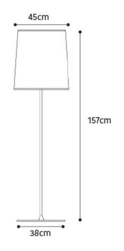 Imagen 2 de 4 de Lampara De Pie Negro Con Pantalla De 157 Cms Alto Milan Mf