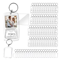 Comprar Cddgl 70pcs Llaveros Con Destapador Transparente Acrílico Foto Con Anilla De Apertura Diy 40x 60mm Llavero Personalizado Economicos Surtido Llaveros Adecuado Para Festivales,regalos Y Conmemoraciones