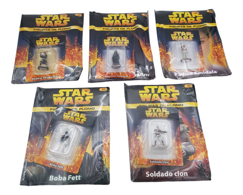 Lote #4 Star Wars 5 Figuras Plomo C/ Revista 2005 Deagostini