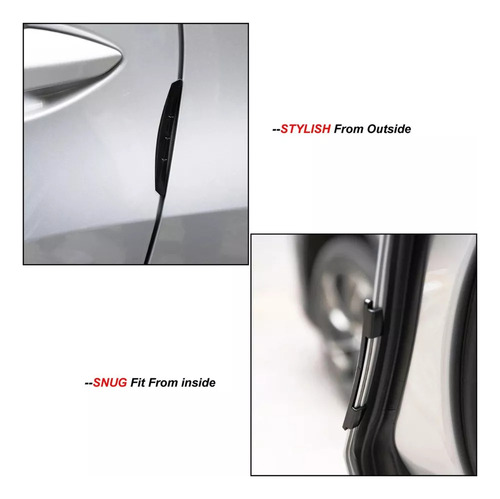 Protectores Borde Filo Puerta Vehiculo Auto Tope Antigolpes Negro