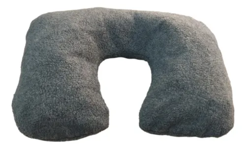 Kit Viaje Descanso Almohada Cuello Tapa Ojos Tapa Oidos Color Gris Oscuro Diseño De La Tela Rayas