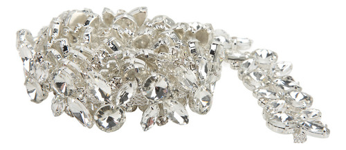 Cinturón De Cadena De Diamantes De Imitación Blanco, Corte