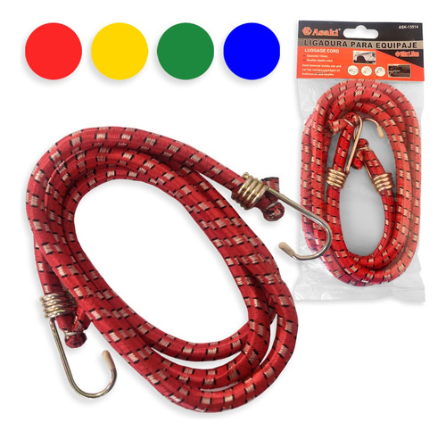 2 Cuerda Elastica Eslinga Pulpo De 10mm X 1.5m Amarre Grueso