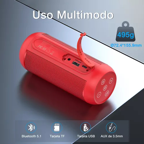 Bocina Bluetooth Speaker Altavoz Inalámbrico Portátil Con Le