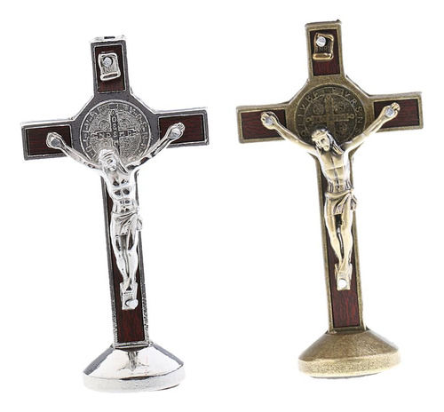 Juego De 2 Figuras De Crucifijo Con Cruz De Cristo Jesús,