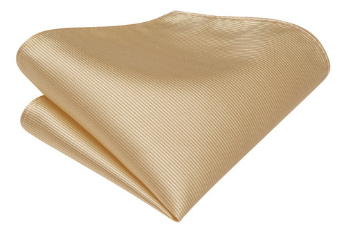 B3713 Seda | Corbata Pañuelo Gemelos | Dorado Champagne