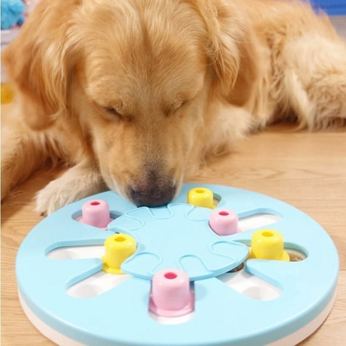 Juguete Interactivo Para Perros Rompecabezas Dispensador Color Azul