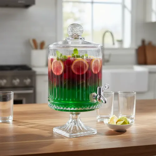 Suqueira Refresqueira De Vidro Adely Cristal 4,5l Luxo | Frete grátis