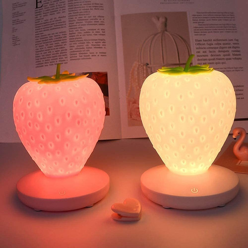 Luz De Noche De Fresa, Linda Luz De Noche Led De Silicona