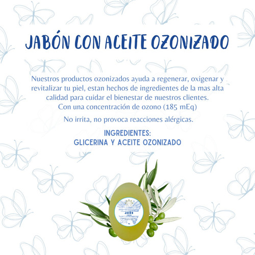 Jabón Con Aceite Ozonizado Organico Regenera Paño Manchas