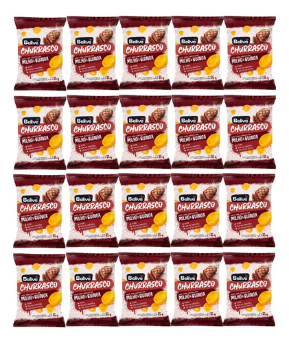 Combo 20x Snacks De Milho Sabor Churrasco 35g - Belive