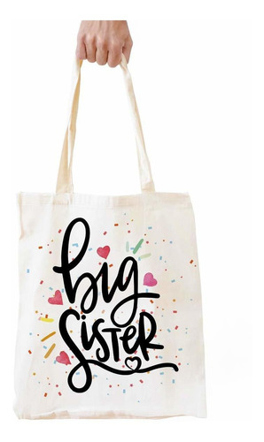 Big Sister Gifts For Little Girls Cute Bolsa Algodon Natural