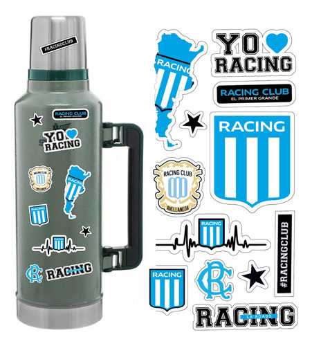 Stickers Calcos Racing Club Futbol Para Termo Compu 10x20