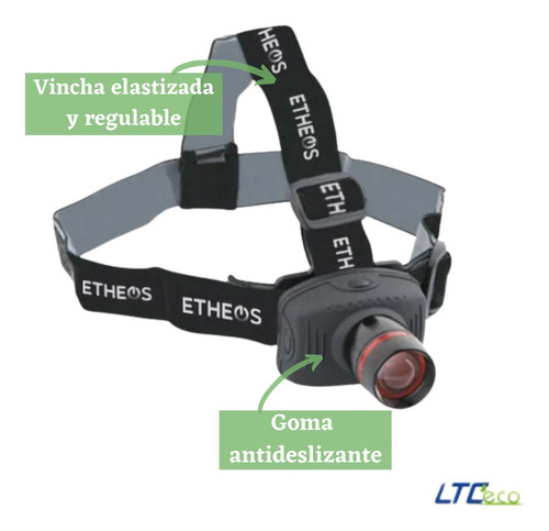 Imagen 5 de 7 de Linterna Vincha De Cabeza Led Minero Frontal Pilas Minera