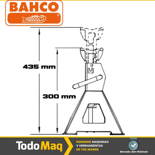Imagen 5 de 8 de Caballete Auto Kit Bahco Soporte Para Autos 3t Crique Taller