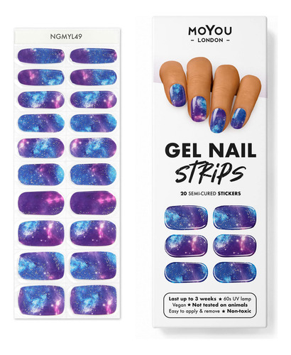 Moyou London Tiras De Uñas De Gel Semicuradas, Lima De Uñas
