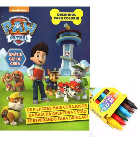 Patrulha Canina Desenhos Para Colorir - Inclui Giz De Cera