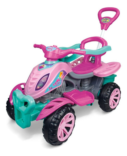 Quadriciclo Infantil 2 Em 1 Rosa , Spider Spyder E Colorido Star Rosa