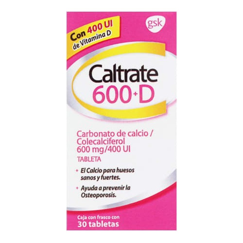 Suplemento Caltrate 600+d Calcio Y Vitamina D 30 Tabletas