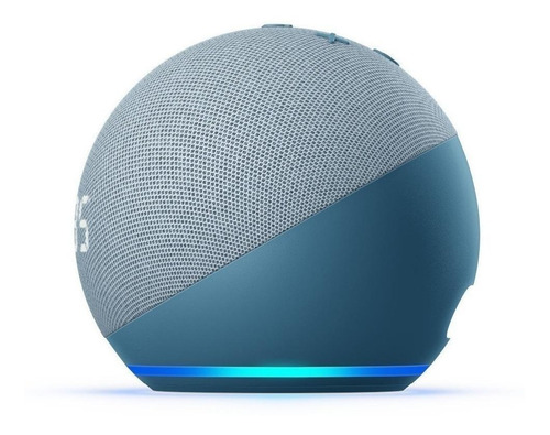 Imagen 3 de 4 de Amazon Echo Dot 4th Gen with clock con asistente virtual Alexa, pantalla integrada twilight blue 110V/240V