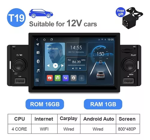 PANTALLA 1 DIN UNIVERSAL 10″ ANDROID ( Android auto y Carplay )