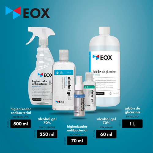 Caja 24un. Alcohol Gel 70% Vitam. E C/registro Isp Eox 60 Ml