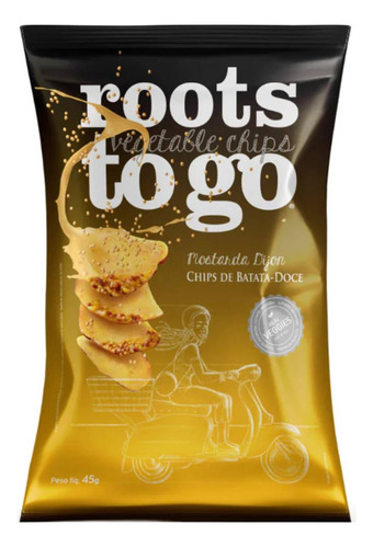 Roots To Go chips de batata doce mostarda dijon sem glúten 45gr