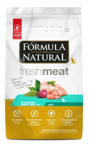 Ração Para Gato Light Frango 1kg Fórmula Natural Fresh Meat