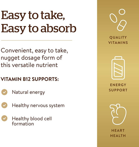 Solgar Vitamina B12 1000 Mcg, 250 Nuggets