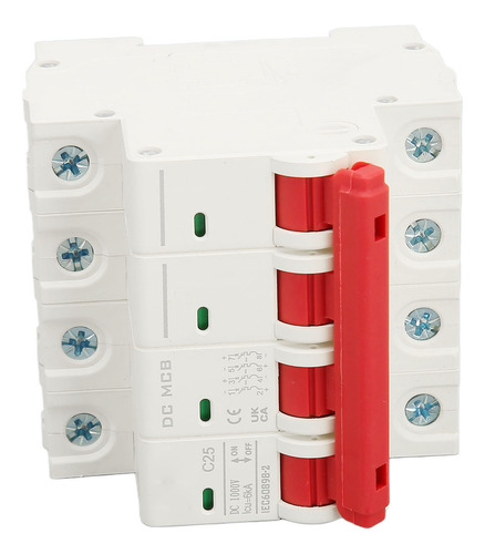 Disjuntor 4p Dc 1000v Mini Din Montado Em Trilho Curto
