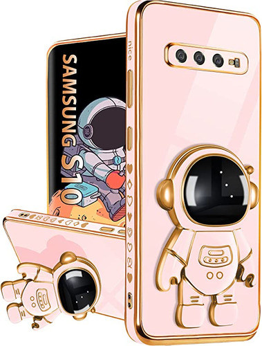 Funda Luxury Astronauta Para Galaxy S10 Rosa